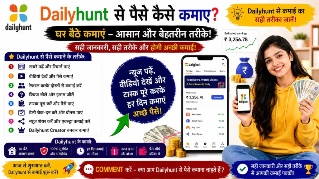 Dailyhunt Se Paise Kaise Kamaye