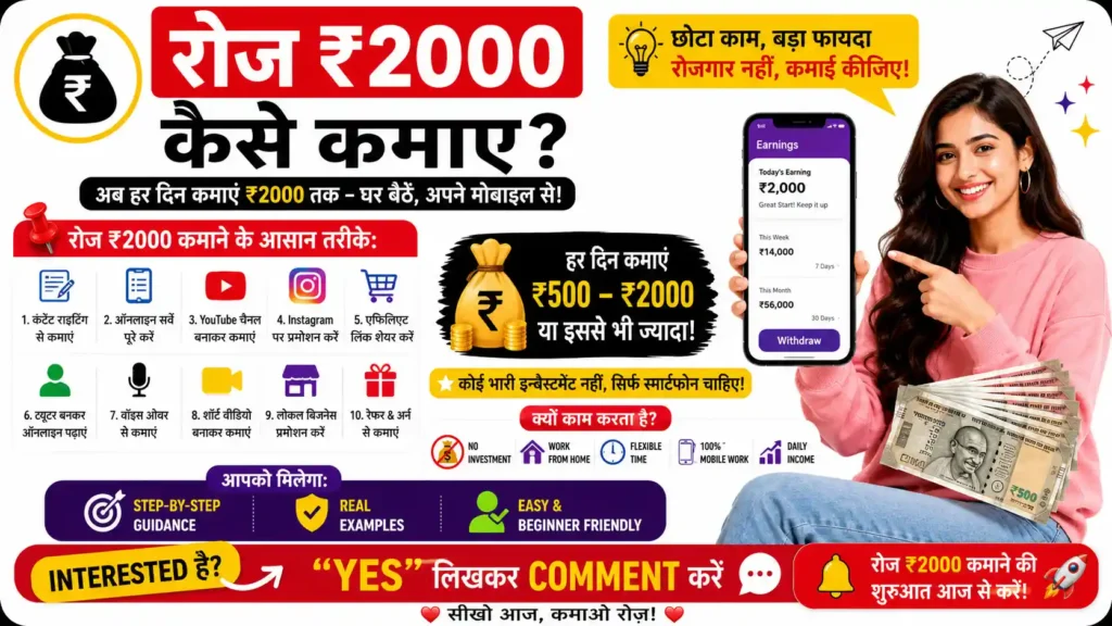 रोज ₹2000 कैसे कमाए